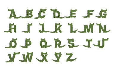 Cute crocodile letter character