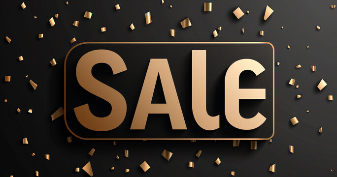 Sophisticated text sale banner featuring a black paper mesh.