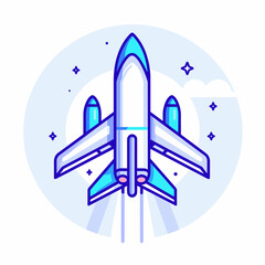 Fototapeta premium Airplane icon on white background. Vector illustration, EPS 10