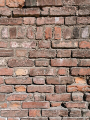 Detailed old red brick wall background photo texture