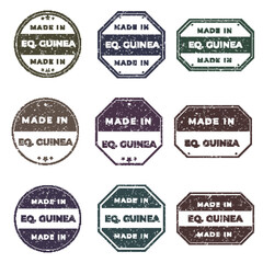 Fototapeta premium Set of Made In EQUATORIAL GUINEA Labels Ready to use for Product Emblem