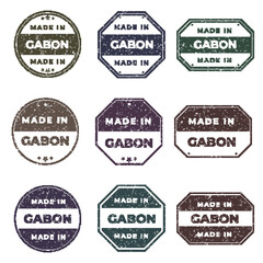 Obraz premium Set of Made In GABON Labels Ready to use for Product Emblem