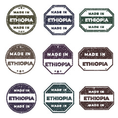 Set of Made In ETHIOPIA Labels Ready to use for Product Emblem