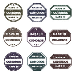 Set of Made In COMOROS Labels Ready to use for Product Emblem