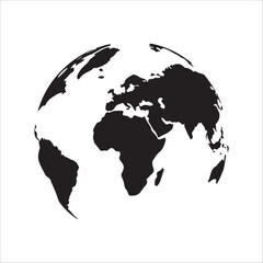 Earth map in modern style world map. Vector line illustration