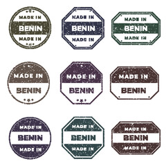 Obraz premium Set of Made In BENIN Labels Ready to use for Product Emblem