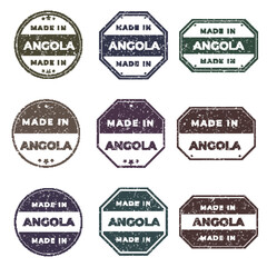 Fototapeta premium Set of Made In ANGOLA Labels Ready to use for Product Emblem