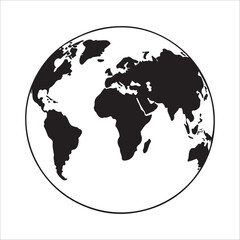 Earth map in modern style world map. Vector line illustration