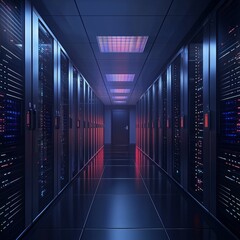 Fototapeta premium Gdpr general data protection regulation compliance. server room background.