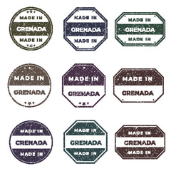 Obraz premium Set of Made In GRENADA Labels Ready to use for Product Emblem