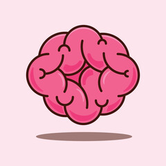 Vector cartoon illustration of brain