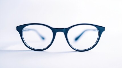 Fototapeta premium A pair of reading glasses with a black frame, isolated on a white background