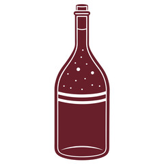 Minimalist wine silhouette vector illustration design
