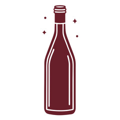 Minimalist wine silhouette vector illustration design
