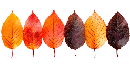 Obraz premium Vibrant autumn leaves in a gradient of colors: red, orange, and yellow
