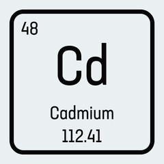 Cadmium icon. Cd chemical element
