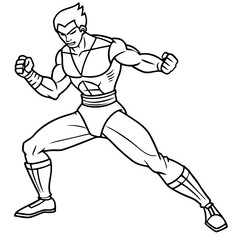 fighter combat poses drawing