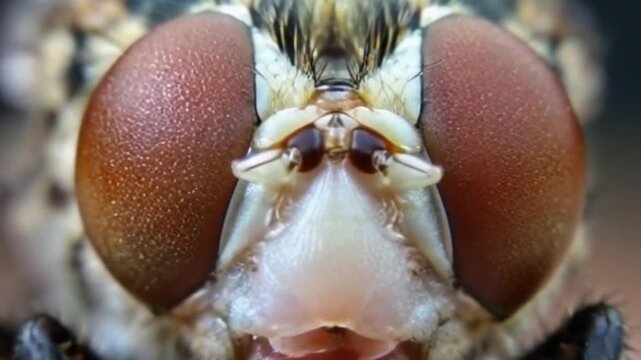 close up of a bee face