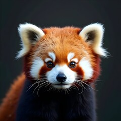 Obraz premium Adorable Red Panda Headshot with Curious Gaze and Fluffy Orange Fur