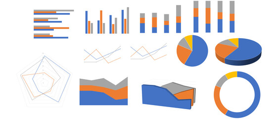 グラフのイラストセット