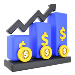 Innovation and Business 3D icon concept. 3d illustration of Financial Growth