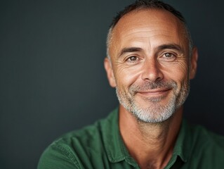 Fototapeta premium Man Smiling in Portrait Orientation