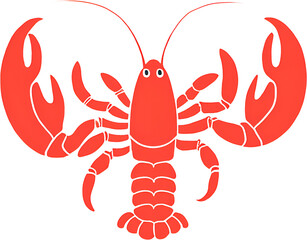  Fresh lobster seafood isolated on white background 