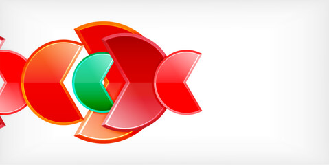 Glass reflective geometric round shapes background. Vector Illustration For Wallpaper, Banner, Background, Card, Book Illustration, landing page