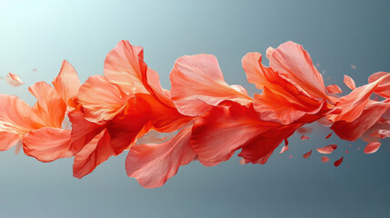 Floating Coral Petals on Light Background