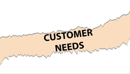 customer needs word from crumpled paper vector illustration