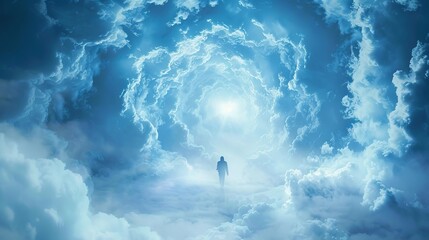 Abstract artwork of jesus christ in the sky symbolizing hope, resurrection, and eternal life