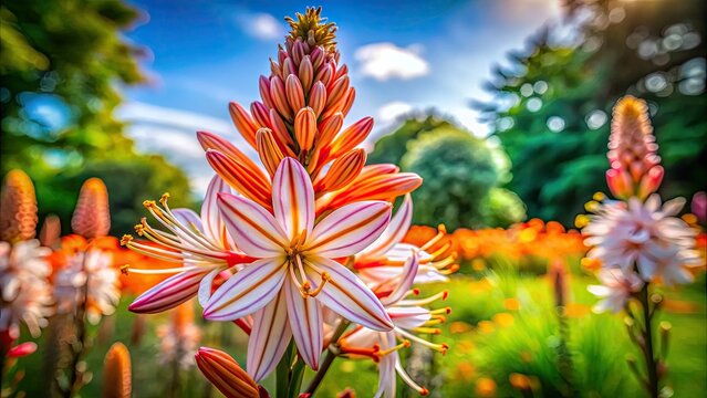 In spring's gentle embrace, delicate asphodel flowers bloom, embodying nature's beauty and inviting serenity, transforming gardens into peaceful sanctuaries of vibrant life.