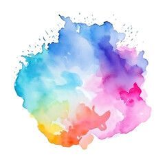Pastel watercolor paint drop stain on paper texture isolated. creative wet dye color powder splatters spot transparent. colorful ink brush splash art design element.