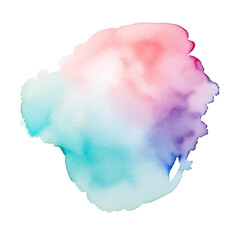 Pastel watercolor paint drop stain on paper texture isolated. creative wet dye color powder splatters spot transparent. colorful ink brush splash art design element.