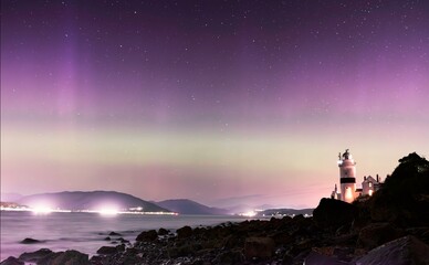 Color Auroras in sky