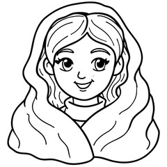 girl cozy time sketch drawing
