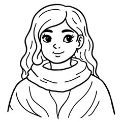 girl cozy time sketch drawing