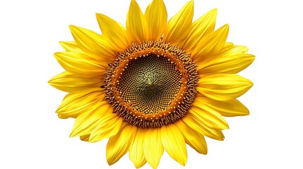 Fototapeta premium Bright sunflower with vibrant yellow petals and seeds.