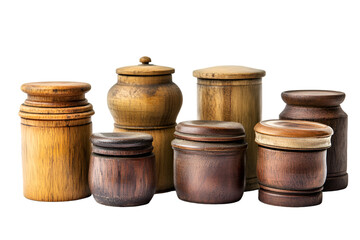 a group of wooden containers

