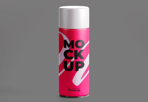 Isolated Aerosol Spray Frontal View Mockup