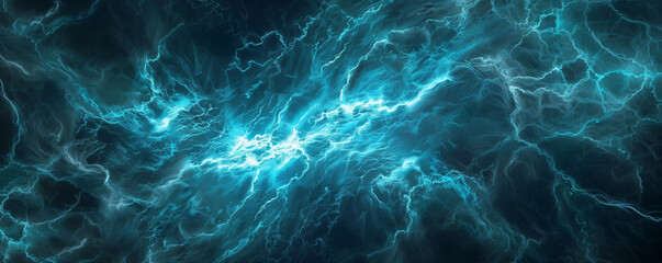 Dynamic blue lightning on a dark background.