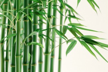 Bamboo plant with lush green leaves, perfect for nature or botanical themed photoshoots