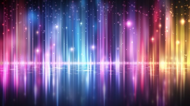 Cosmic sparkle  abstract bokeh and light curtain patterns for a fantasy inspired wallpaper design
