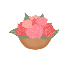 a bucket of flowers.eps