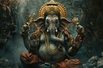 A figurine of an elephant sitting on top of a table, great for decorative purposes or as a collectible item