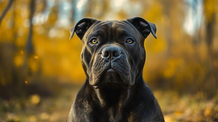 Angry and aggressive Cane Corso  