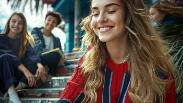 Joyful ambition: a student radiates positivity and enthusiasm, embodying a love for learning and embracing new experiences with confidence and a cheerful outlook on future achievements.