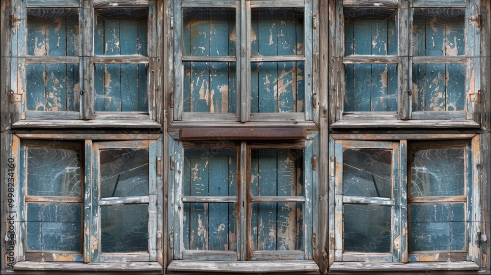 Poster A detailed view of a window with multiple glass panes, suitable for use in architectural or design contexts