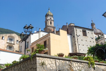 View of the bell tower of the church of Santissima Annunziata, a religious building built in 1600...