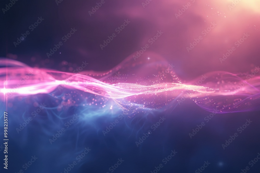 Poster abstract background featuring swirling blues and pinks with streaks of light